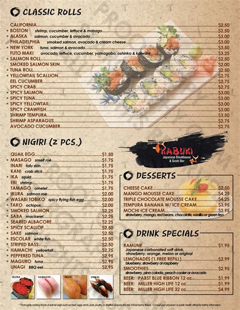 kabuki japanese steakhouse & sushi photos|kabuki restaurant menu with prices.